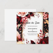 Aangepaste Bourgondische Bohemian Save The Date (Voorkant / Achterkant)