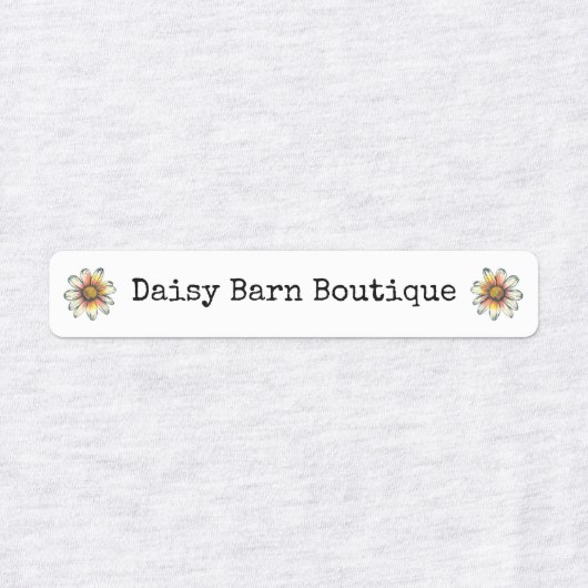 Aangepaste boutique stof kleding labels Boho Daisy (Design 1)