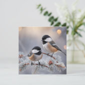 Aangepaste Boutique Winter Chickadee Kerstkaart (Staand voorkant)