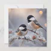 Aangepaste Boutique Winter Chickadee Kerstkaart (Voorkant)