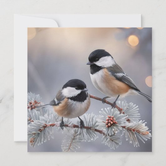 Aangepaste Boutique Winter Chickadee Kerstkaart (Voorkant)