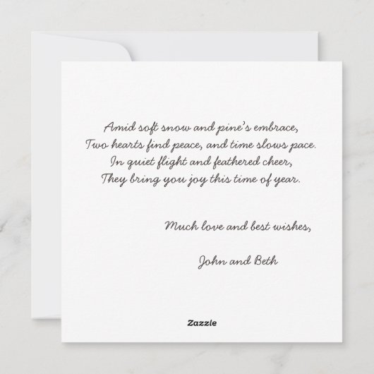 Aangepaste Boutique Winter Chickadee Kerstkaart (Achterkant)