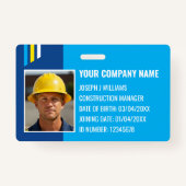 Aangepaste Bouw ID Werk QR Code Marine Blauw Badge (Voorkant)