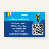 Aangepaste Bouw ID Werk QR Code Marine Blauw Badge (Achterkant)
