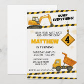 Aangepaste bouw verjaardagsuitnodigingen kaart (Voorkant / Achterkant)