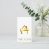 Aangepaste Bouw Wit Goud Huis Bouwen Lux Visitekaartje (Staand voorkant)