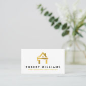 Aangepaste Bouw Wit Goud Huis Bouwen Lux Visitekaartje (Staand voorkant)