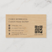 Aangepaste Bouwer Van Woning Hout QR Code Professi Visitekaartje (Achterkant)