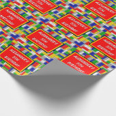 Aangepaste bouwstenen Kleur Jongen verjaardag/Fees Cadeaupapier (Hoek)