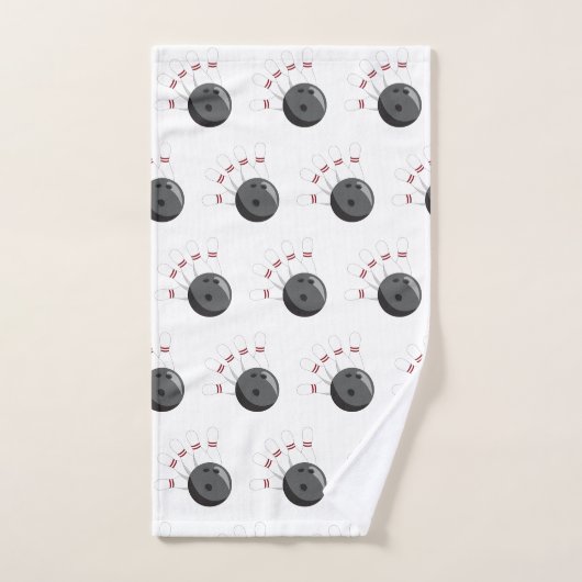 Aangepaste bowling bal & pinnen patroon bad handdoek (Handdoek)