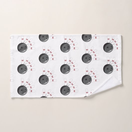 Aangepaste bowling bal & pinnen patroon bad handdoek (Handdoek)