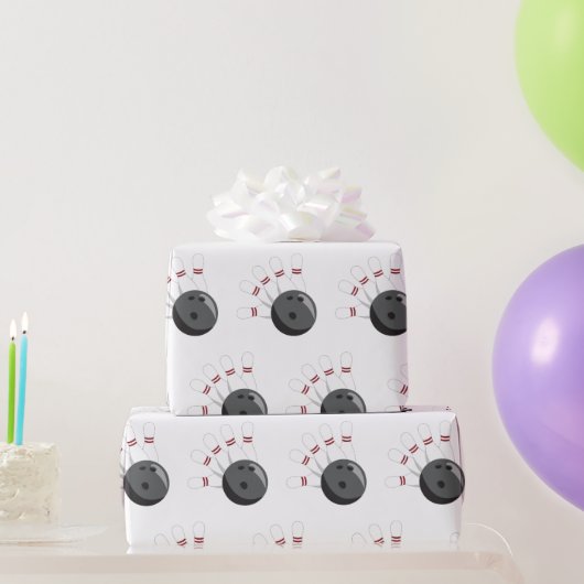 Aangepaste bowling bal & pinnen patroon cadeaupapier (Feestgeschenken)