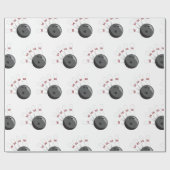 Aangepaste bowling bal & pinnen patroon cadeaupapier (Vlak)
