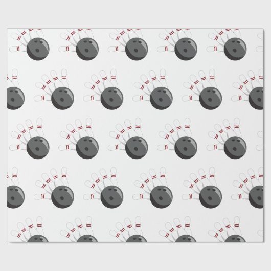Aangepaste bowling bal & pinnen patroon cadeaupapier (Vlak)
