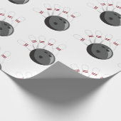 Aangepaste bowling bal & pinnen patroon cadeaupapier (Hoek)