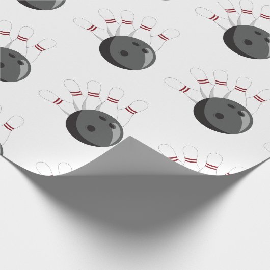 Aangepaste bowling bal & pinnen patroon cadeaupapier (Hoek)
