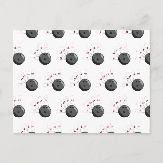 Aangepaste bowling bal & pinnen patroon feestdagenkaart (Voorkant)