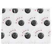 Aangepaste bowling bal & pinnen patroon groot cadeauzakje (Voorkant)