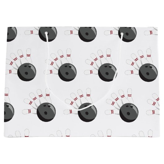 Aangepaste bowling bal & pinnen patroon groot cadeauzakje (Voorkant)