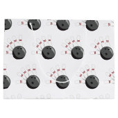 Aangepaste bowling bal & pinnen patroon groot cadeauzakje (Achterkant)