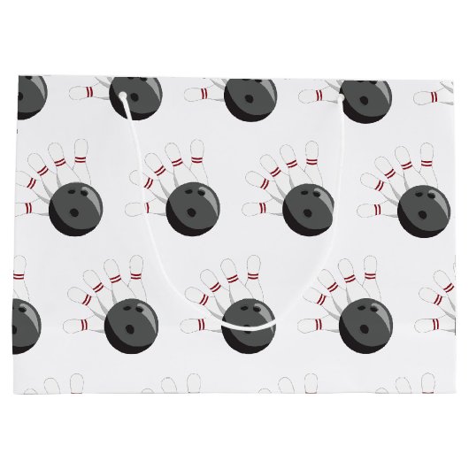 Aangepaste bowling bal & pinnen patroon groot cadeauzakje (Achterkant)