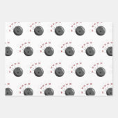 Aangepaste bowling bal & pinnen patroon inpakpapier vel (Voorkant 2)