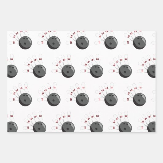 Aangepaste bowling bal & pinnen patroon inpakpapier vel (Voorkant 2)