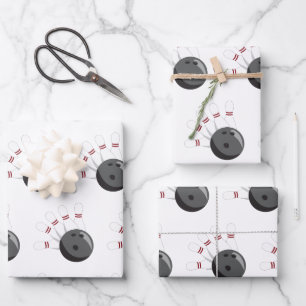 Aangepaste bowling bal & pinnen patroon inpakpapier vel