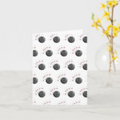 Aangepaste bowling bal & pinnen patroon kaart (Gele Bloem)