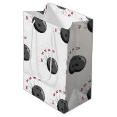 Aangepaste bowling bal & pinnen patroon medium cadeauzakje (Voorkant Gekanteld)