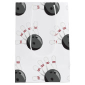 Aangepaste bowling bal & pinnen patroon medium cadeauzakje (Achterkant)