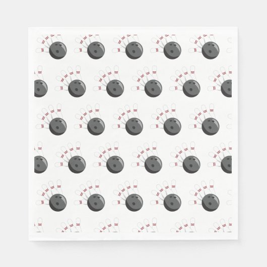 Aangepaste bowling bal & pinnen patroon servet (Voorkant)