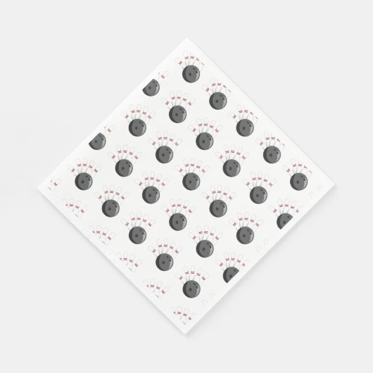 Aangepaste bowling bal & pinnen patroon servet (Hoek)