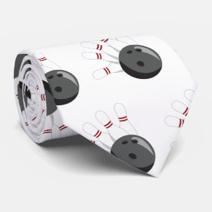 Aangepaste bowling bal & pinnen patroon stropdas