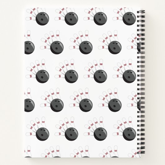 Aangepaste Bowling Ball & Pins Aangepaste naam Notitieboek (Achterkant)