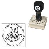 Aangepaste Bowling Familie Namen Retouradres Rubberstempel (Gestempeld)