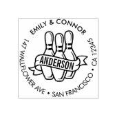 Aangepaste Bowling Familie Namen Retouradres Rubberstempel (Afrduk)