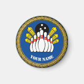 Aangepaste bowling - Naam toevoegen - Blauw Magneet (Voorkant)