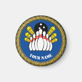 Aangepaste bowling - Naam toevoegen - Blauw Magneet