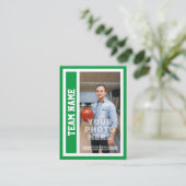 Aangepaste Bowling Trading Kaart (Kelly Green) Contactkaartje (Staand voorkant)