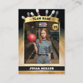 Aangepaste Bowling Trading Kaart, Moderne Bowler K Contactkaartje (Voorkant)
