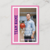 Aangepaste Bowling Trading Kaart (roze) Contactkaartje (Voorkant)