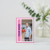 Aangepaste Bowling Trading Kaart (roze) Contactkaartje (Staand voorkant)