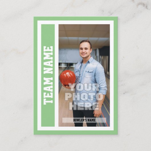 Aangepaste Bowling Trading Kaart (Sage) Contactkaartje (Voorkant)