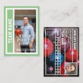 Aangepaste Bowling Trading Kaart (Sage) Contactkaartje (Voorkant / Achterkant)