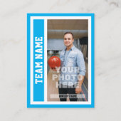 Aangepaste Bowling Trading Kaart (Sky Blue) Contactkaartje (Voorkant)