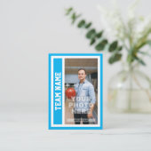 Aangepaste Bowling Trading Kaart (Sky Blue) Contactkaartje (Staand voorkant)