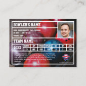 Aangepaste Bowling Trading Kaart (zwart) Contactkaartje (Achterkant)