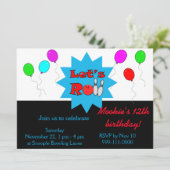 Aangepaste Bowling-uitnodiging - Sjabloon uitnodig Kaart (Staand voorkant)