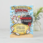 Aangepaste Bowling Verjaardagsfeestje voor kindere Kaart (Staand voorkant)